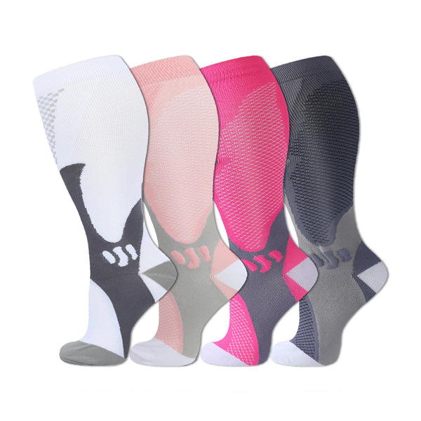 4 Pairs Plus Size Magic Compression Socks