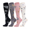 4 Pairs Flower Compression Socks