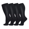 3/4 Pairs Plus Size Solid Color Compression Socks