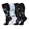 4 Pairs Plus Size Floral Compression Socks