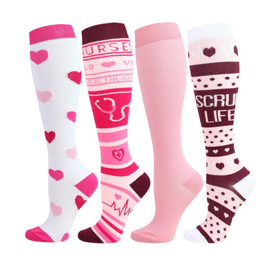 4 Pairs Doctor-Stethoscope Series Compression Socks