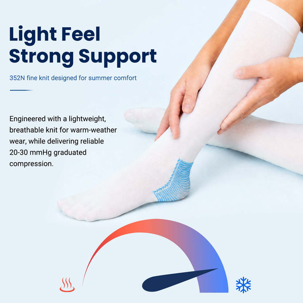 2 Pairs Lightweight Series 20–30 mmHg Compression Socks