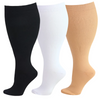 3/4 Pairs Plus Size Solid Color Compression Socks