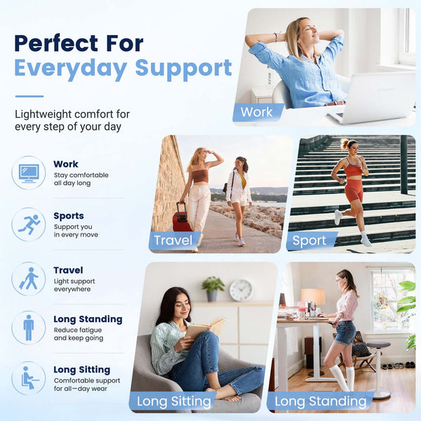 2 Pairs Lightweight Series 20–30 mmHg Compression Socks