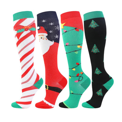 3/4/6 Pairs Christmas Compression Socks