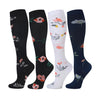 4 Pairs Flower Compression Socks