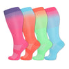 4 Pairs Plus Size Striped Compression Socks