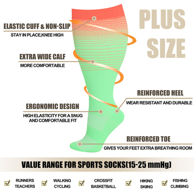 4 Pairs Plus Size Dazzle Compression Socks