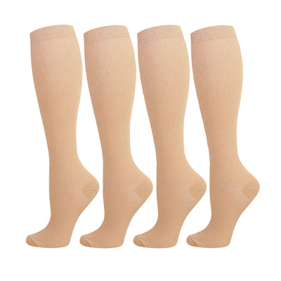 4 Pairs Solid Color Compression Socks