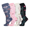 4 Pairs Plus Size Floral Compression Socks