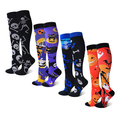 4 Pairs Halloween Compression socks