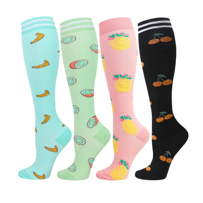 4 Pairs Fruits Compression Socks