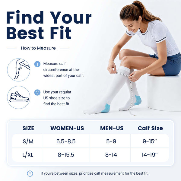 2 Pairs Lightweight Series 20–30 mmHg Compression Socks