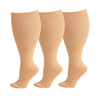 3/4 Pairs Plus Size Solid Color Compression Socks