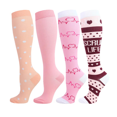 4 Pairs Doctor-Stethoscope Series Compression Socks