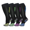 4 Pairs Plus Size Striped Compression Socks
