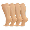 3/4 Pairs Plus Size Solid Color Compression Socks