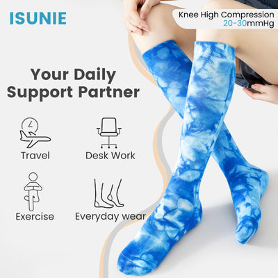 1 Pair Gradient Series 20-30mmHg Cotton Compression Socks