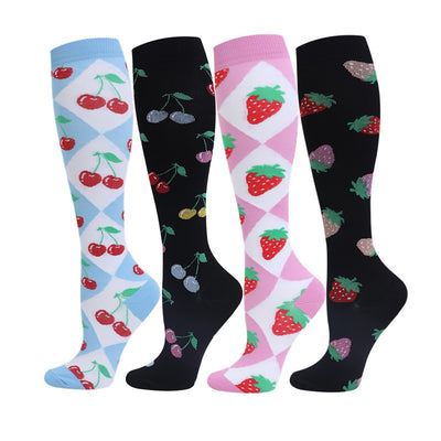 4 Pairs Fruits Compression Socks