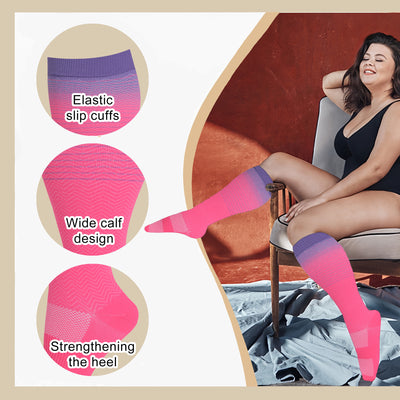 4 Pairs Plus Size Dazzle Compression Socks