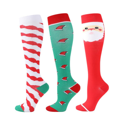 3/4/6 Pairs Christmas Compression Socks