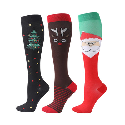 3/4/6 Pairs Christmas Compression Socks