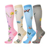 4 Pairs Flower Compression Socks