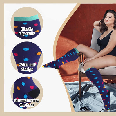 3/4 Pairs Plus Size Doctor-Stethoscope Series Compression Socks