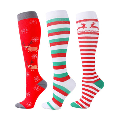 3/4/6 Pairs Christmas Compression Socks