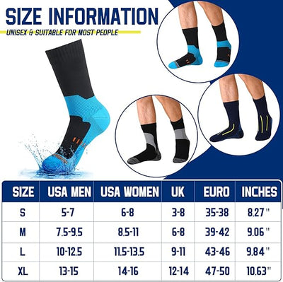 ISUNIE Waterproof Outdoor Sports Socks for Men and Women - Breathable and Warm, Unisex Size, Ideal for Winter Sports