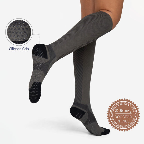 1 Pair Non-Slip Grip Series 20–30 mmHg Compression Socks