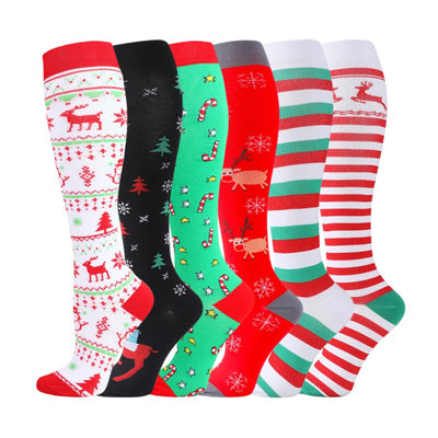 3/4/6 Pairs Christmas Compression Socks