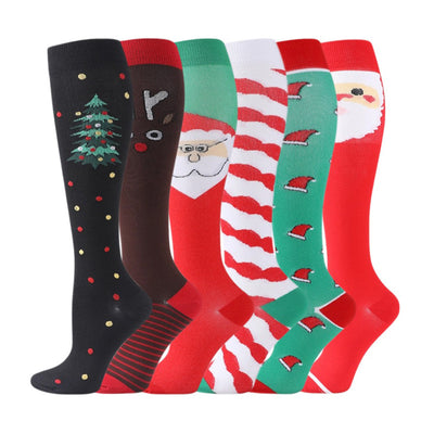 3/4/6 Pairs Christmas Compression Socks