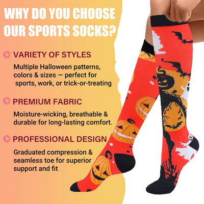4 Pairs Halloween Compression socks