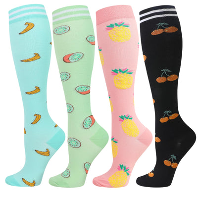 4 Pairs Fruits Compression Socks