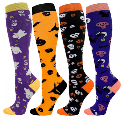 4 Pairs Halloween Compression socks