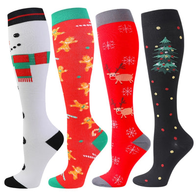 3/4/6 Pairs Christmas Compression Socks