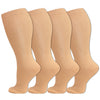 3/4 Pairs Plus Size Solid Color Compression Socks