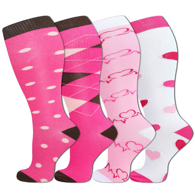 3/4 Pairs Plus Size Doctor-Stethoscope Series Compression Socks