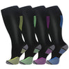 4 Pairs Plus Size Striped Compression Socks