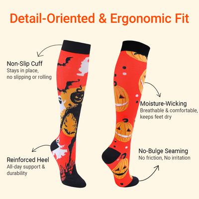 4 Pairs Halloween Compression socks
