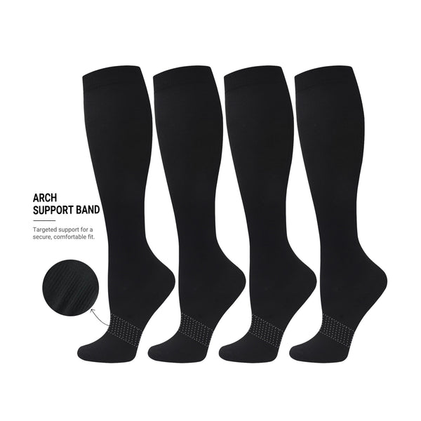 4 Pairs Solid Color Compression Socks
