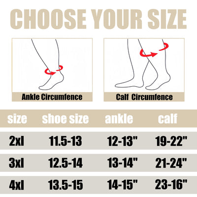 4 PairsPlus Size Christmas Compression Socks