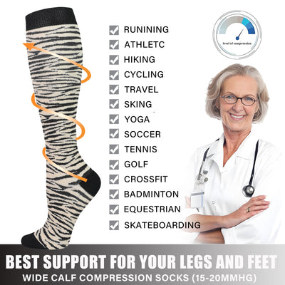 4 Pairs stripe Compression Socks