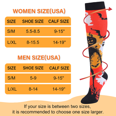 4 Pairs Halloween Compression socks