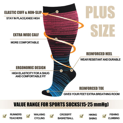 3/4 Pairs Plus Size Doctor-Stethoscope Series Compression Socks