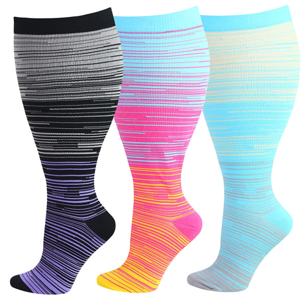 Pairs Plus Size Dazzle Compression Socks